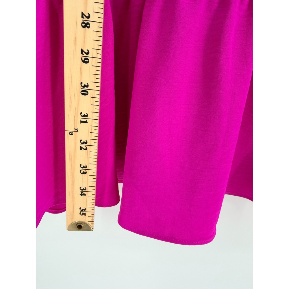 DKNY Dress 6 Raspberry Pink Flutter Sleeve Flounce Hem Barbiecore Party Dress - Picture 6 of 9